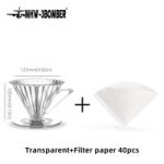 Coffee Accessories PC Coffee Dripper With Handle 2-4 Cup Clear Set