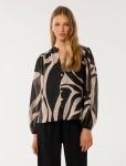 Adaline Printed Blouse - 16 Black Drew Abstract