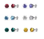 DESTINY 6 Pair Earring Set With Swarovski Crystals In Macaroon Cases - CRA650147