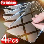 4PCS Tempered Glass For Iphone 11 12 13 14 Pro Max Glass Screen Protector Full Cover 9H HD Film Glass For Apple Iphone X