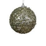 Foam Bauble With Beads & Sequins 10CM - Gold