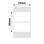 NB340 - - D101 Only - 25X30MM - 210 White With Hole Labels