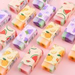 3PCS Cartoon Creative Fruit Erasers Primary School Students Exam Pencil Erasers Stationery Drawing Sketch Erasers