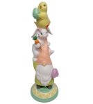 Gnome Rabbit And Chick Figurine 38CM