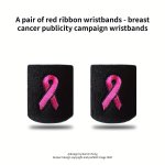 Breast Cancer Awareness Embroidered Wristbands - Sweat-wicking Non-slip Sports & Fitness Support Bracelets