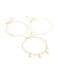 Goldair Gold Shell & Star Fish Anklets 3-PACK
