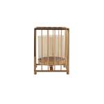 Sq Frame Candle Holder Gold Med