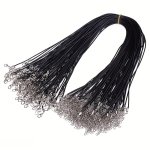 20PCS Handmade Leather Adjustable Braided Rope Necklaces & Pendant Charms Findings Lobster Clasp String Cord