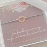 Jessica Rose Gold Friendship Heart Cord Bracelet Dainty Adjustable 12-24CM