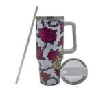 1.2L Stainless Steel Thermo Travel Flask With Handle - Deadly Roses