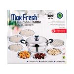 Extra Deep Stainless Steel Multi Kadai And Idli Pot Cooker 8-PIECE Premium Set - Multi-purpose Steamer & Frying Pot For Fluffy