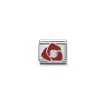 Composable Classic Link Red Rose In Enamel And Stone
