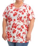 Ladies Printed Flare Tunic - 60 Red wht