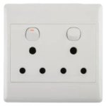 Double Socket 125 X 125MM White