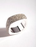 Sterling Silver Diamante Snake Ring - M l