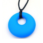 Sensory Chew Necklace Circle Pendant - Blue