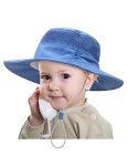 Zurlefy Summer Bucket Sun Hats For Kids Royal Blue Adjustable Toddler Hats Boys Age 1-3 Outdoor Sun Protection Baby Beach Hat 32