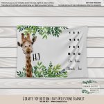 Milestone Blanket Giraffe Top Bottom Leafs Blankets