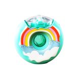 Donut Kids Water Bottle With Straw - Green Rainbow