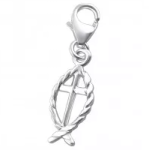 C119 - Sterling Silver Cross Dangle Charm For Charm Bracelet