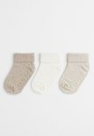 3-PACK Anti-slip-socks - Beige Marl white