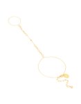 Waterproof Gold Plated Stainless Steel Cubic Zirconia Heart & Key Charm