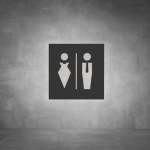 Toilet Male And Female Sign D06 - Black - Powder Coated Aluminum