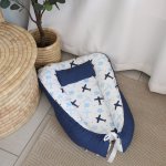 Baby Nest Baby Sleeping Pod Shades Of Blue Airplanes
