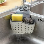 Versatile Silicone Sink Organizer With Adjustable Strap - Hangable Storage Basket For Kitchen & Bathroom Perfect For Sponges And