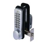Push Button Lock With Hold Open Function - Silver