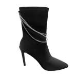 Sissy Boy Ladies Claudea Sock Heel Boots In Black - Black 8