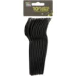 Black Plastic Forks 10-PACK