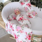 Wrap Set Swaddle Set Pink And Brighter Pink Rose Wonderland