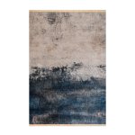 Modern Abstract Navy Beige Printed Rug CPR2226