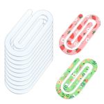 10 Pack Sublimation Blanks Acrylic Paper Clips 4" X 2" Jumbo Paper Clips Clear For Heat Transfer Diy Design School Classroom Sta