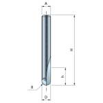 Round Nose Router Bit D-6.35MM X H-12.7MM H-50.5MM X R-3.18MM A-1 4" 18-10425P