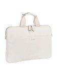 Embossed Slimline Laptop Bag In Cream - Cream Onesize