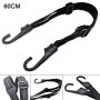 2 Pack Motorcycle Helmet Luggage Rope Retractable Elastic Rope Strap Bungee Cord Bandage Strapping Tape Elastic Strap With 4 Hooks 60CM/23.6 Inch