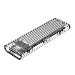Orico M.2 Nvme 2230 2242 2260 2280 To USB3.1 Device Input GEN-2 Type-c Enclosure Side Transparent SSD Enclosure 2TB Max - Silver