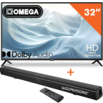 Omega 32 Smart Android Tv + Supersonic 80W Bluetooth Soundbar Combo