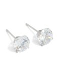 Waterproof Stainless Steel Cubic Zirconia Stud Earrings 8MM