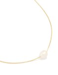 Goldair Gold Plated Freshwater Pearl Dainty Snake Chain Necklace
