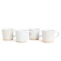Circular Swirl Ceramic Mugs- Set Of 4 - 400ML White & Terracotta