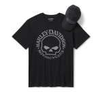 Men’s Willie G Skull Hat & Tee Gift Set