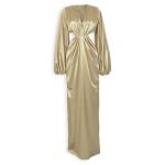 Goldair Gold Satin Evening Dress