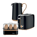 Swan Cordless Kettle & 2 Slice Toaster & Egg Boiler - Black