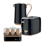Swan Cordless Kettle & 2 Slice Toaster & Egg Boiler - Black