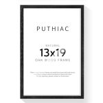 Puthiac 13X19 Solid Oak Wood Picture Frame Fits 11X17 With Mat Or 13X19 Without Mat Wall Display Only Vertical Or Horizontal Ple