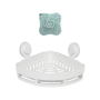 Corner Bathroom Shelf With Suction Cups And Silicone Drain Strainer