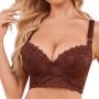Women Push Up Bra Longline Corset Top Bustier Padded Underwire Lace Bra
